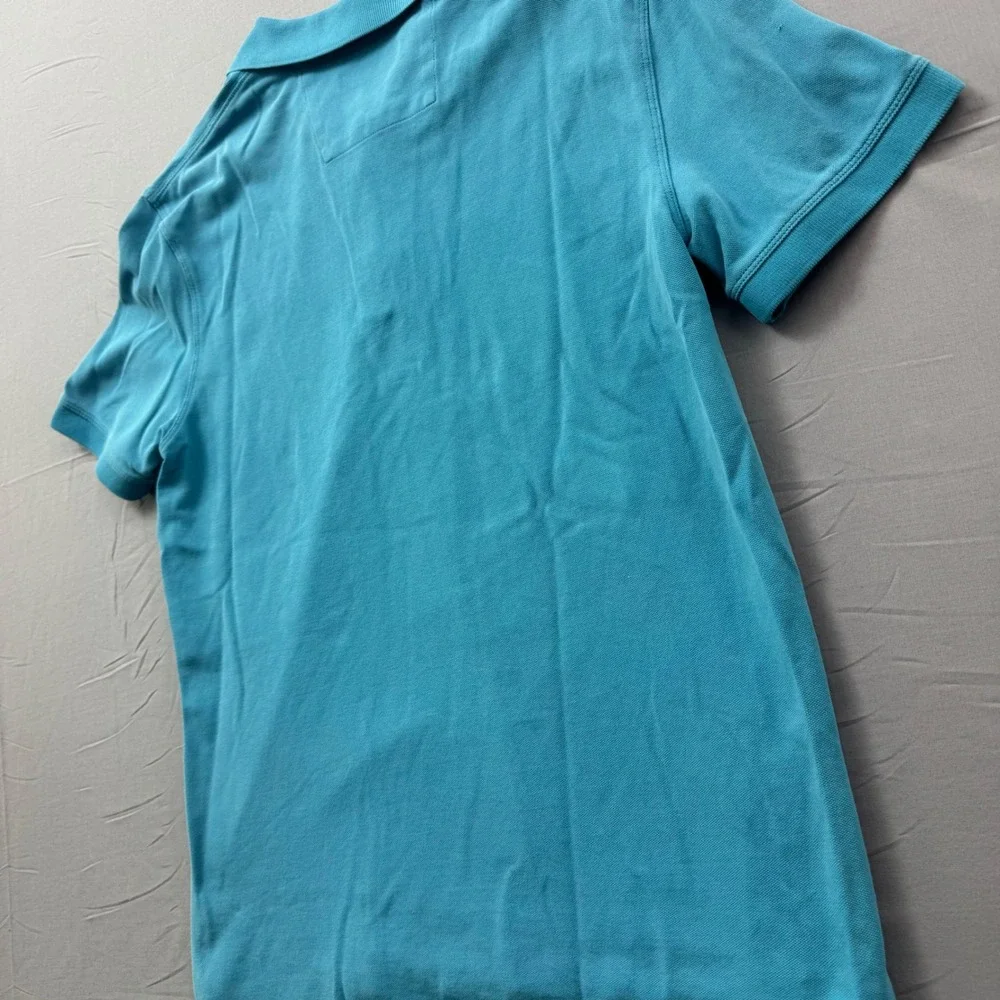 Banana Republic‎ Mens Elephant Logo Pique Polo Shirt Turquoise Blue Small S